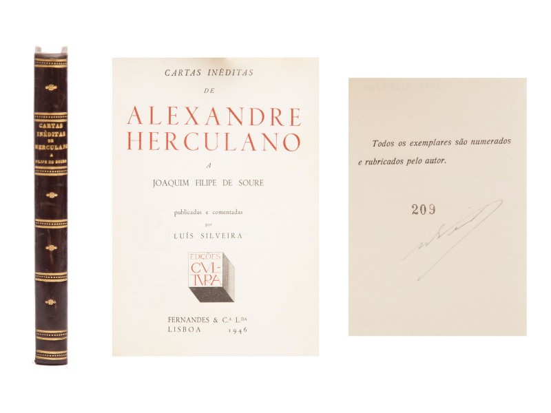 HERCULANO (ALEXANDRE) – CARTAS INÉDITAS DE ALEXANDRE HERCULANO A JOAQUIM FILIPE DE SOURE