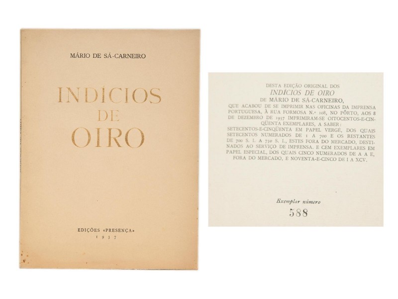 SÁ-CARNEIRO (MÁRIO DE) – INDÍCIOS DE OIRO