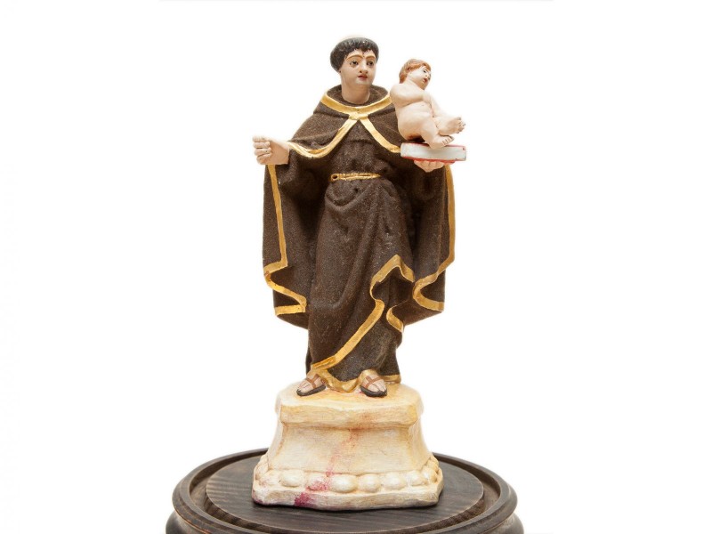 SANTO ANTÓNIO COM MENINO JESUS DENTRO DE REDOMA