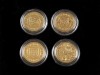 QUATRO MOEDAS EM OURO DE (100 ESCUDOS)