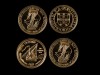 QUATRO MOEDAS EM OURO DE (100 ESCUDOS)