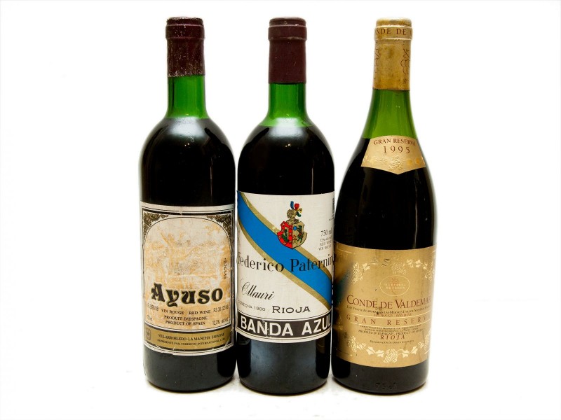 TRÊS GARRAFAS DE VINHO TINTO DE MESA ESPANHOL