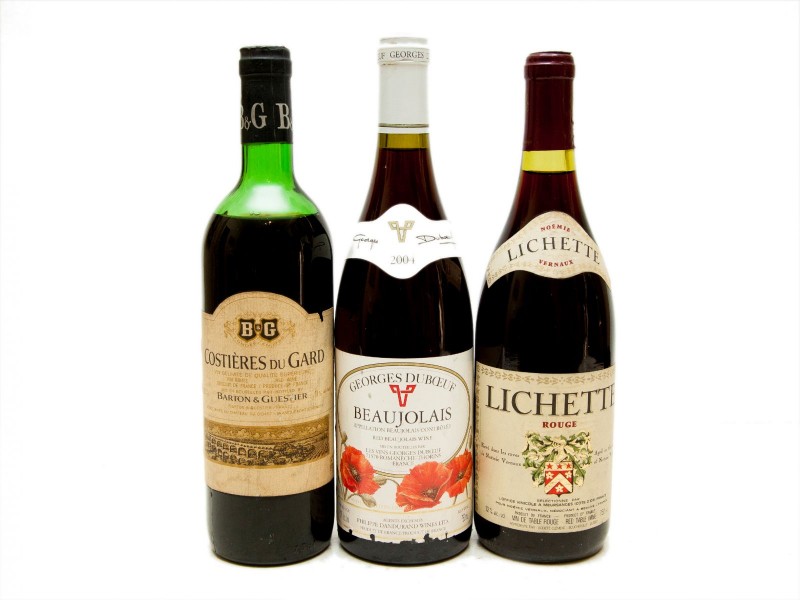 TRÊS GARRAFAS DE VINHO TINTO DE MESA FRANCÊS