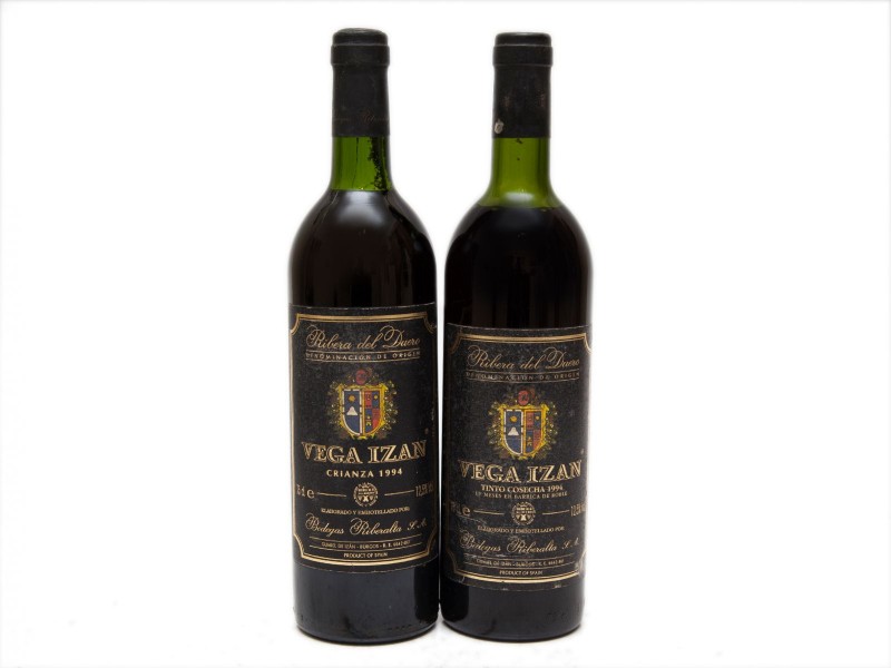 DUAS GARRAFAS DE VINHO TINTO DE MESA ESPANHOL