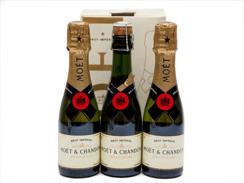 3 MINI GARRAFAS DE CHAMPAGNE MOET & CHANDON