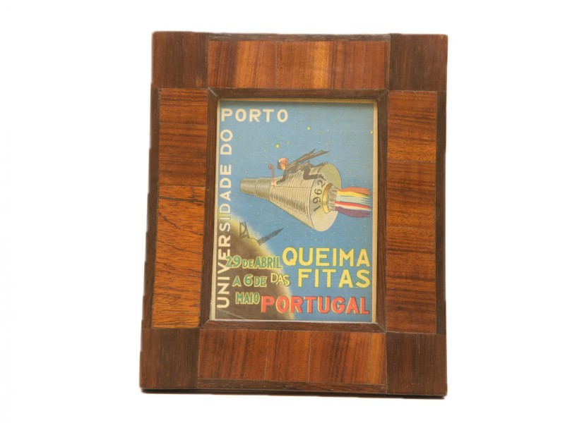 INVULGAR CARTAZ DA QUEIMA DAS FITAS DO PORTO ● 1962 ● EMOLDURADO