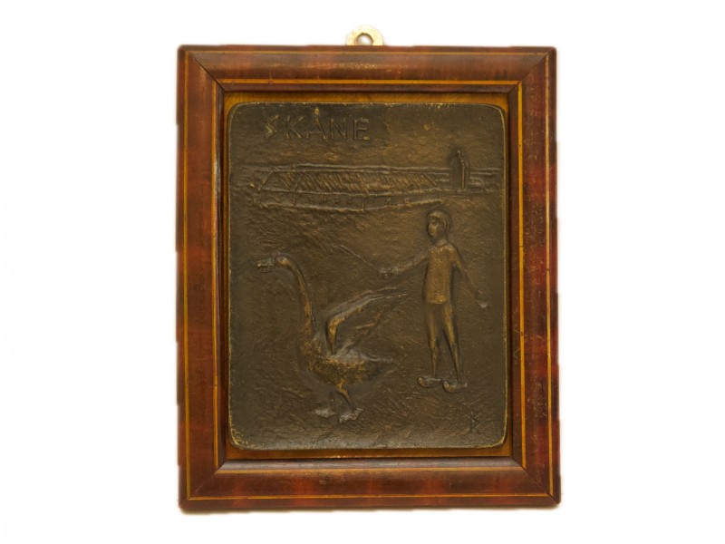 PLACA EM BRONZE EMOLDURADA